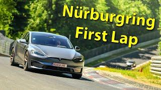 Tesla Plaid Nürburgring first lap - talking myself through the track