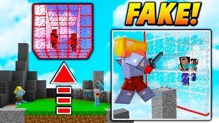 FAKE CAGE PLAYER TROLL - Minecraft SKYWARS TROLLING GLITCHED PLAYER