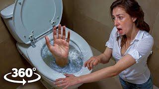 360° VR FLUSHED DOWN the TOILET ESCAPE With GIRLFRIEND Realistic Video 4K Ultra HD