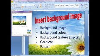 how to apply background image   Microsoft word 2007  Microsoft word tutorial