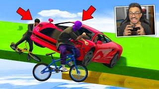 GTA V Online BMX vs SUPER CARROS - FIZ A MITADA DUPLA