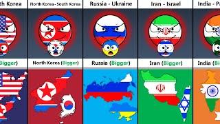 Some Enemy Countries. Who is Bigger in Land?