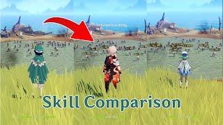 Genshin Impact - Skills comparison Crowd control Sucrose vs Kazuha vs Venti Comparison