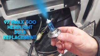 Changing the headlight bulb on a 97 Vmax 500.