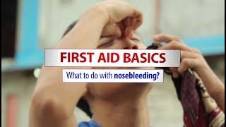 Basic first aid treatment for nosebleeds