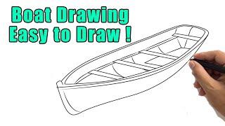 How to Draw a Boat Drawing  Easy Fishing Boat Step by Step Sketch for Beginners