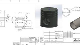 Learn how to design Piston and Gudgeon pin in solidworks.