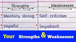 What Are Your Strengths And Weaknesses  Job Interview Questions And Answers  Job Interview 
