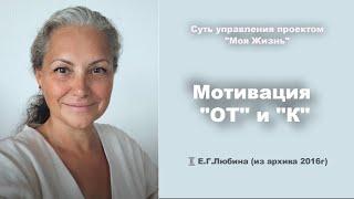 Как управляют своей жизнью люди с мотивацией ОТ и с мотивацией К? #ЕленаЛюбина