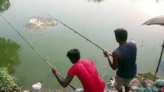 হাজার টাকার টিকেটে ব্যাগ ভরে মাছ ধরা  Hook Fishing in Pond