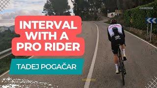 AMATEUR CYCLIST vs TADEJ POGAČAR RIDING UPHILL Tour de France winner pushing some WATTs 