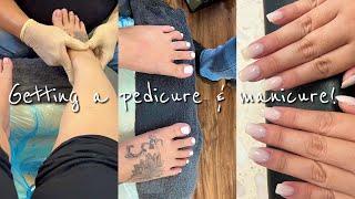 GETTING AN ALL WHITE PEDICURE AND MANICURE  VLOG