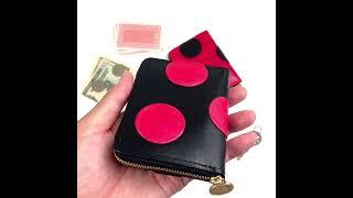 Round zip compact walletLADYBUGBLACK