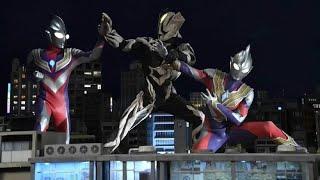 Ultraman Trigger and Ultraman Tiga fight against Kyrieloid ウルトラマントリガーとウルトラマンティガがキリエロイドと戦う