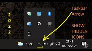 Enable Windows10 Fix  SHOW HIDDEN ICONS ARROW Turn ON Taskbar  Quick Simple Tutorial In 1 MINUTE