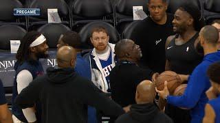 Patrick Beverley and Isaiah Stewart have to be separated during pregame warmups