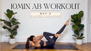 10MIN pilates abssmall waist workout  DAY 37-DAY PILATES CHALLENGE  no equipment  LIDIAVMERA