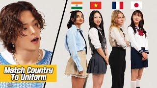 Match School Uniform To Country  India Vietnam France Japan Brazil The US Korea