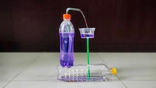 Make a bottle water pump without any energy  DIY Water Fountain  Science Project