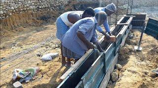 Traditional plinth beam formwork and shuttering process