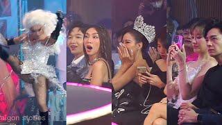 Thùy Tiên há hốc Ngọc ChâuMr Đàm Xuân Bắc phản ứng gì với cú ngã cực sốc của drag queen Thanh Duy