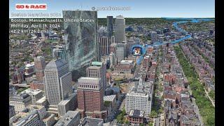 Boston Marathon 2024 fly over the marathon 3D course map