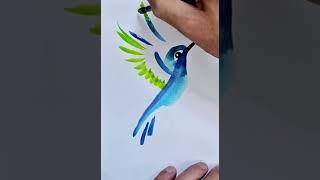 #shorts how to paint a hummingbird in 1 minute