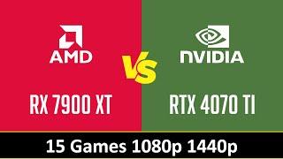 RX 7900 XT vs RTX 4070 TI - 15 Games 1080p 1440p R7 7800X3D