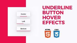 Create Underline Button Hover Effects  Pure CSS