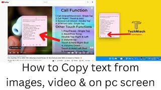 How to copy text from YouTube videos  Copy any text on image video & PC screen