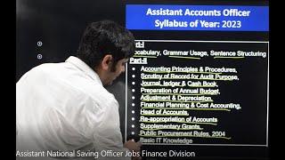 Assistant National Saving Officer Jobs Finance Division Syllabus