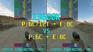 13600K  14600K Hyper-Threading On vs Off 1080P - Low  DLSS 19 GAMES 