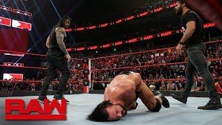 Roman Reigns and Seth Rollins save Dean Ambrose from 4-on-1 beatdown Raw Feb. 25 2019