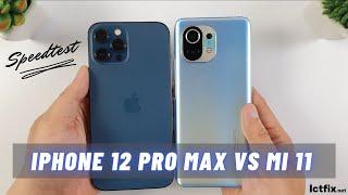 Xiaomi Mi 11 5G vs iPhone 12 Pro Max  Fingerprint Video test Display Speedtest Camera Comparison