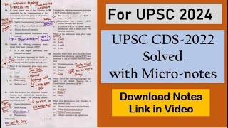 CDS-II 2022 Paper Solved For UPSC-2044 Revision  Get 4-6 Extra Marks  UPSC 2024