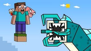 SURVIVING 100 DAYS ON ONE BLOCK WITH DEADLIEST MOB  Block Squad Minecraft Animation