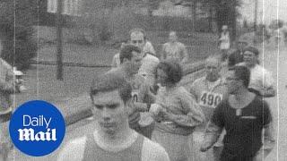 1967 Kathrine Switzers first time running the Boston Marathon - Daily Mail