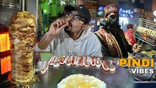 PINDI STREET FOOD IN PAKISTAN - Mamoo Burger Majeed Nihari & BABA Karahi