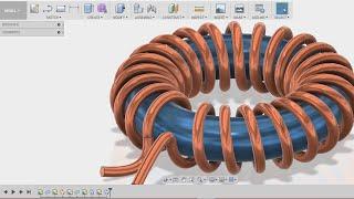 how to make toroidal coil  Inductor  - fusion 360 tutorial