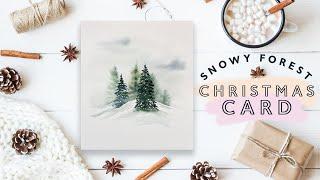 Snowy Forest Christmas Card  Easy Christmas Cards