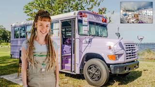 Her Budget friendly DIY Bus Camper Build - Under $8k