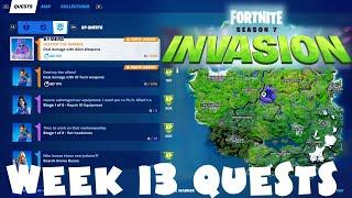 Chapter 2 ALL Week 13 Quests Guide - Season 7 - Fortnite Invasion Battle Royale