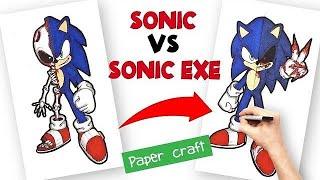 Sonic & Sonic EXE paper craft drawing Como debujar Sonic exe fleetway sonic #sonic #shots