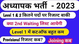 REET खाली पद  Reet Level 1 Waiting  REET Waiting List 2023  REET Provisional Result Reet Joining