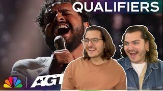 Twin Musicians REACT  Gabriel Henrique STUNS with Something Beautiful  Qualifiers  AGT 2023