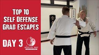 Top 10 Self Defense Grab Escapes  Front Grabs  Aikido Training  Day 3 #martialartslifestyle