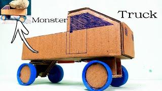 How To Make a Truck with Cardboard  Very Simple car  How to Make a monster pickup truck