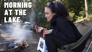 VAN LIFE ALONE BY THE LAKE  Dutch oven cookies  solo camping