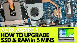 Acer Aspire 5 A515-46-R14K - How to upgrade SSD & Ram  Best Budget Laptop