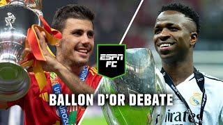 ESPN FC Live’s Ballon d’Or debate Rodri vs. Vinicius Jr future winners & more